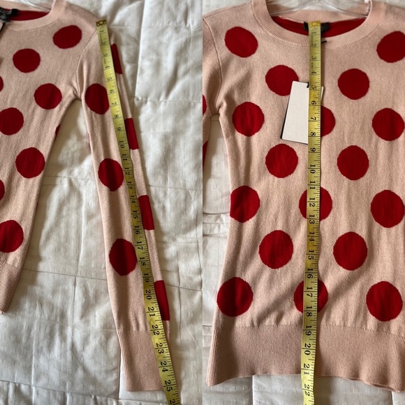 SOLD🥤 Halogen Polka Dot Sweater XS NWT Pink Red Riverdale - Picture 13 of 14